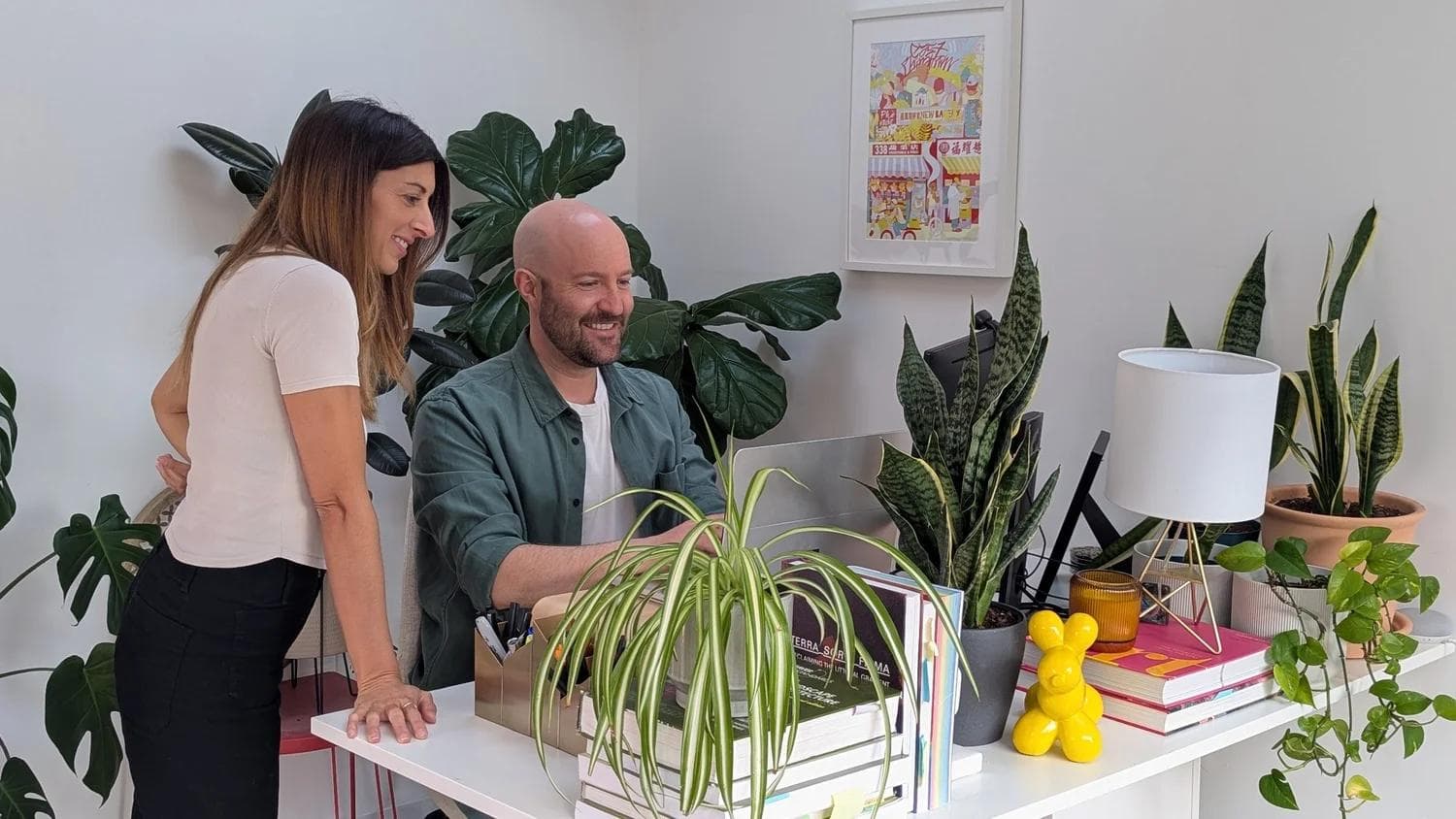 Megan and David in their studio